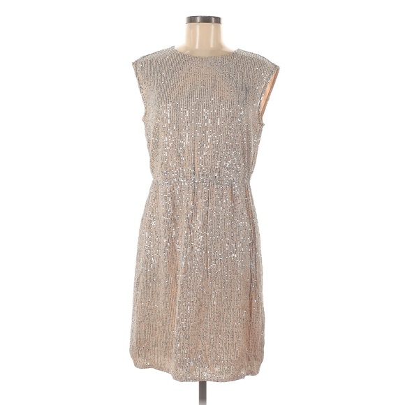 J. Crew Pink Sequin Cocktail Dress Size 6 - Picture 1 of 9
